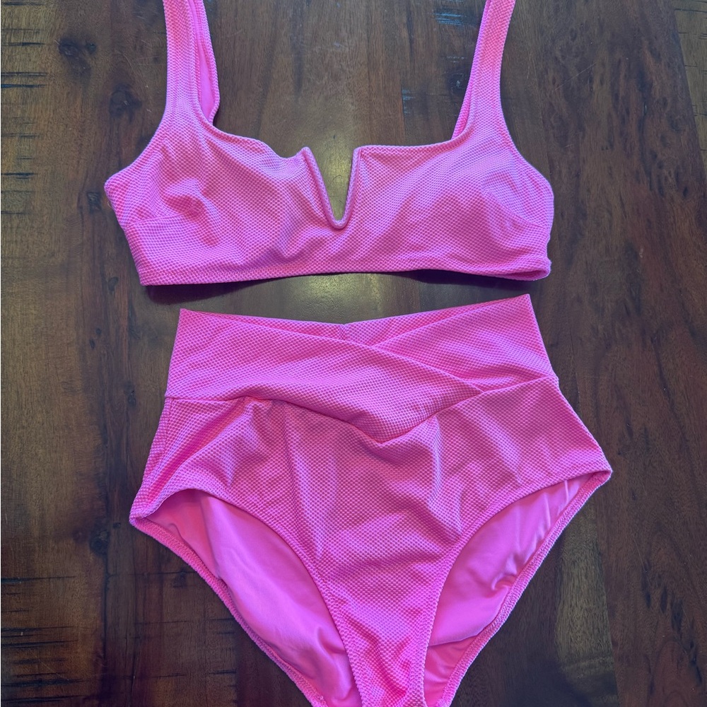 Aerie Bright Pink Scoop Neck Tee